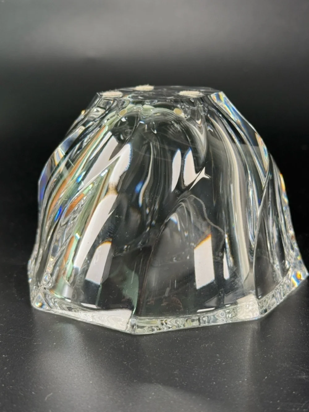 Vintage Orrefors Sweden  Crystal Swirl Bowl Dish